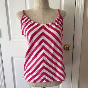 Pink and white striped tank top